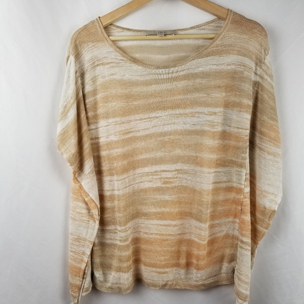 LOFT Top Sz S Batwing Sleeve Linen Blend